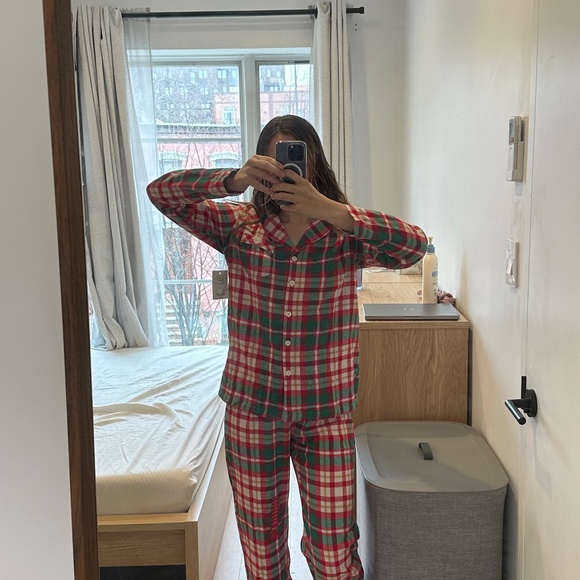 100% Cotton 🧶 Flannel Plaid Sleep Top & Bottoms Pajama Set - Picture 3 of 7